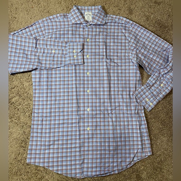 Brooks Brothers Regent 1818 Mens Work Dress Button Up Down Size Med 15.5 Shirt - Picture 3 of 10